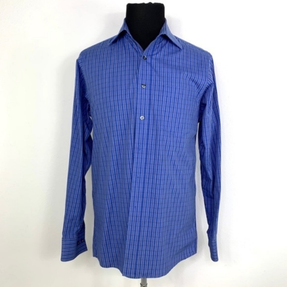 MICHAEL KORS Blue Stripe Button Down Dress Shirt